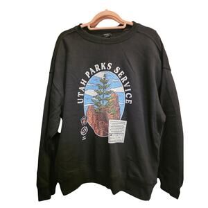 Cotton On Black Utah Parks Sweatshirt Size Large NWT
